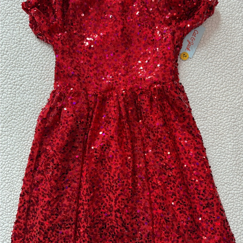 NWT Cat and Jack Red Sequin Dress